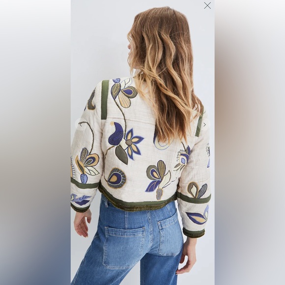 NWT $ 698 Veronica Beard BENICI EMBROIDERED JACKET, Size 8, 100% Silk - Picture 3 of 16